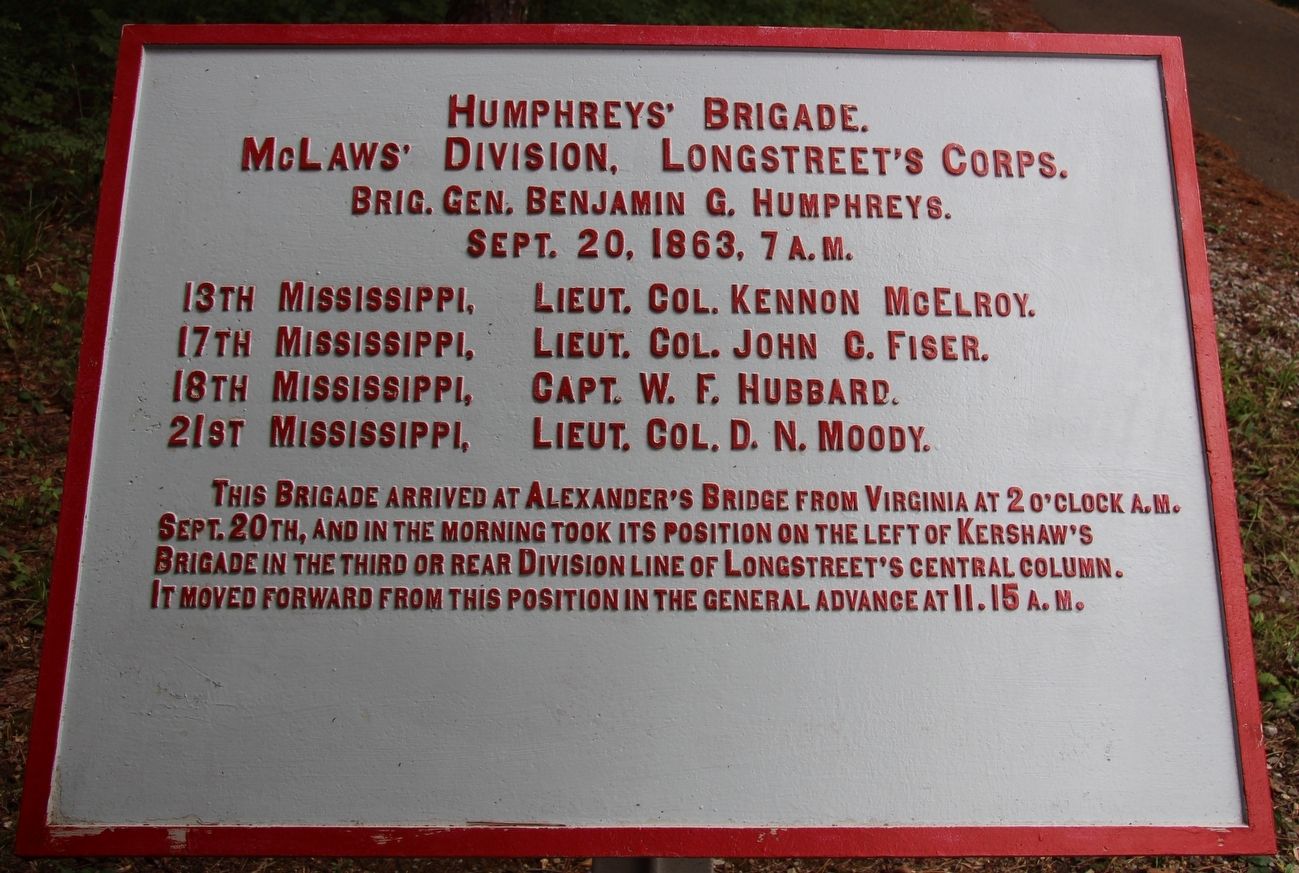Humphrey's Brigade Marker image. Click for full size.