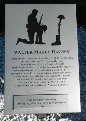 Walter Manly Haynes Marker image. Click for full size.