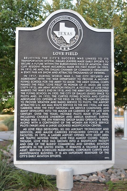 Love Field Marker image. Click for full size.