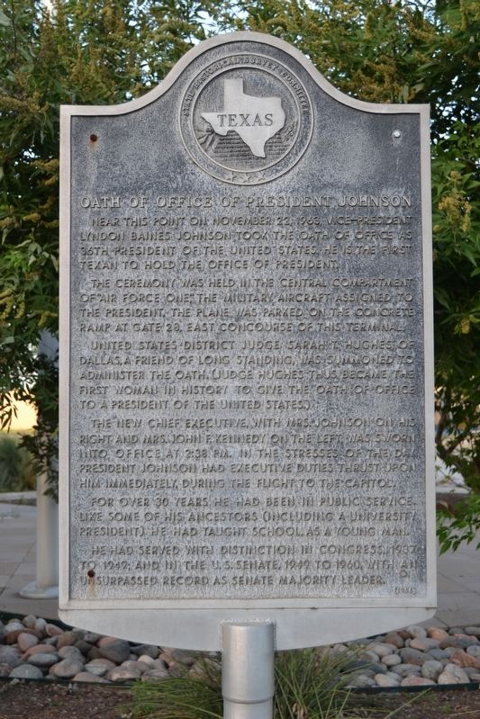 Oath of Office of President Johnson Marker image. Click for full size.