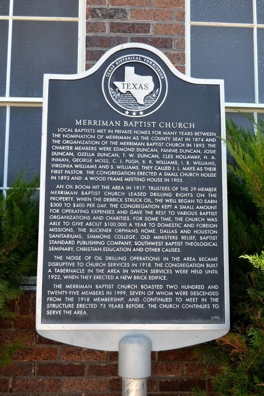 Merriman Baptist Church Marker. Click for full size. Merriman Baptist Church Marker image. Click for full size.