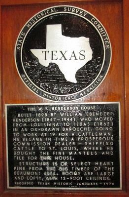 W. E. Henderson Home Marker. Click for full size. W. E. Henderson Home Marker image. Click for full size.