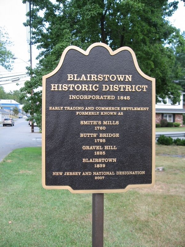 Blairstown Historic District Marker. Click for full size. Blairstown Historic District Marker image. Click for full size.