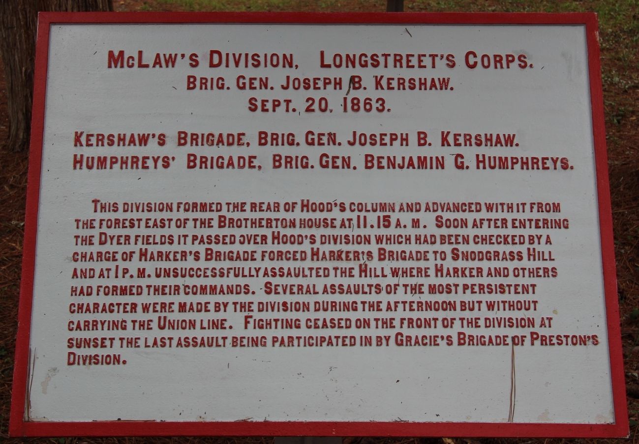 McLaw's Division Marker image. Click for full size.