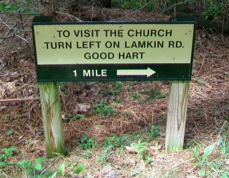 Church Directional Sign Below Middle Village Marker image. Click for full size.