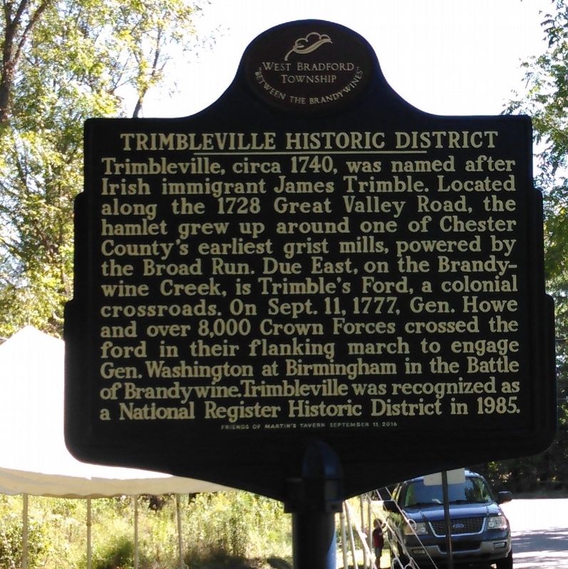 Trimbleville Historic District Marker. Click for full size. Trimbleville Historic District Marker image. Click for full size.