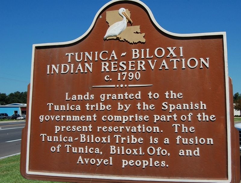 Tunica-Biloxi Indian Reservation Marker image. Click for full size.