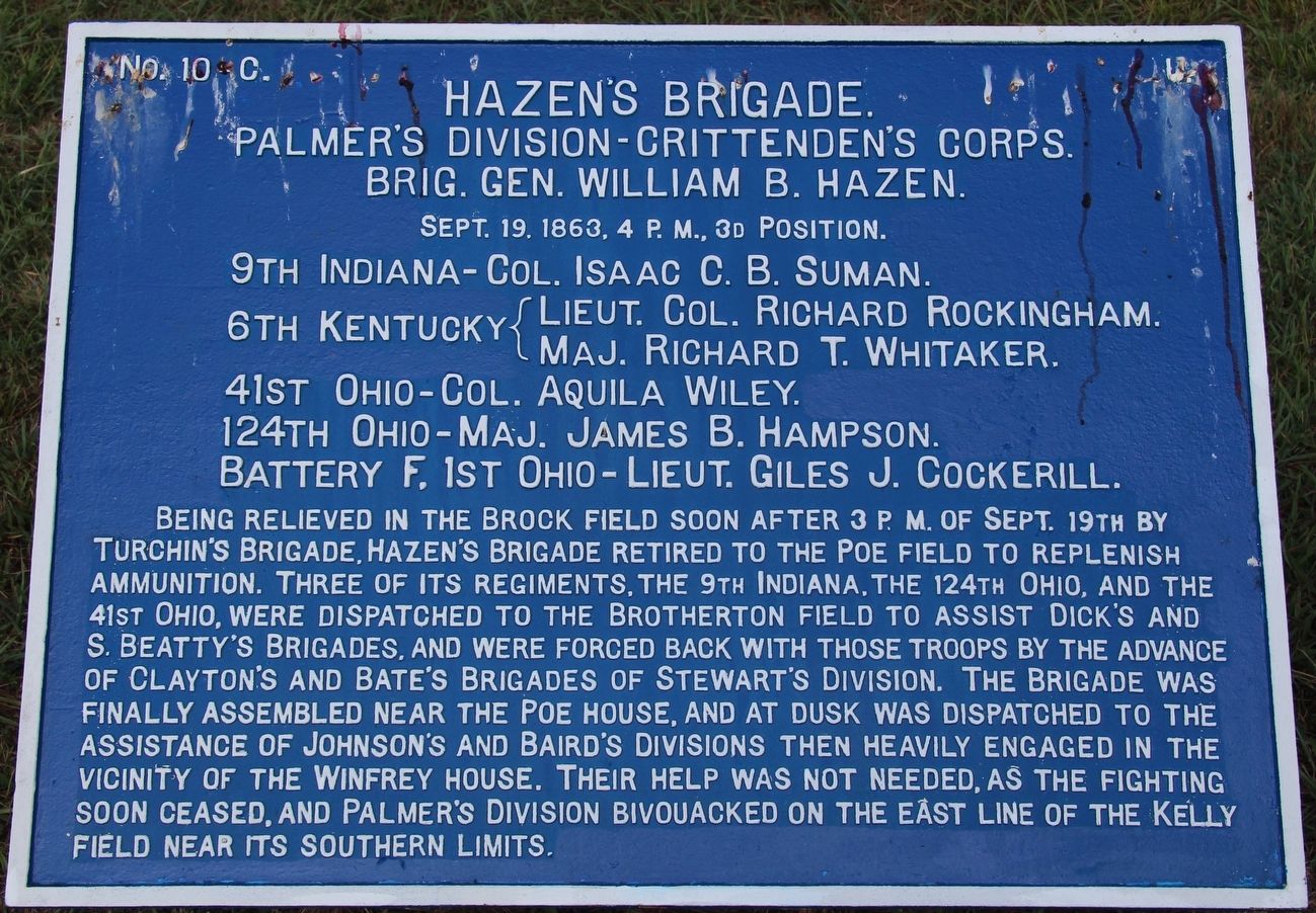 Hazen's Brigade Marker image. Click for full size.