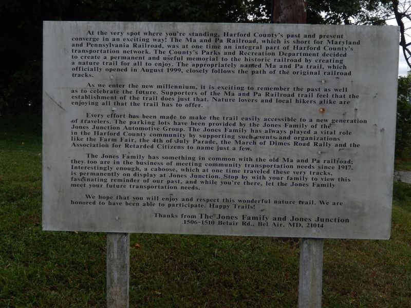 Ma & Pa Railroad Marker image. Click for full size.