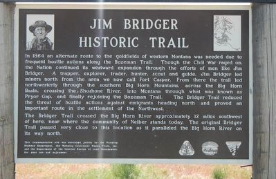 Jim Bridger Historic Trail Marker image. Click for full size.