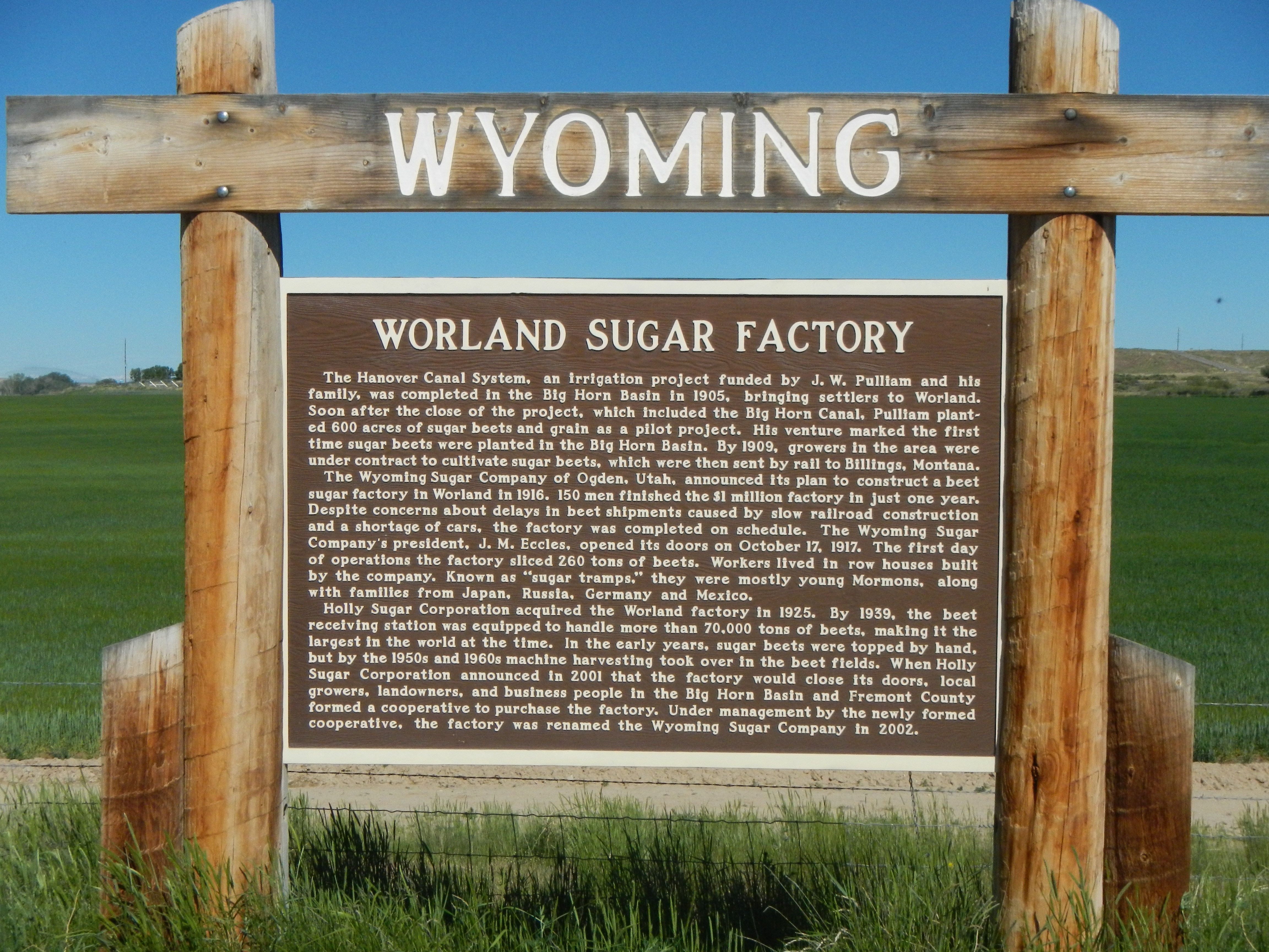 Worland Sugar Factory Marker