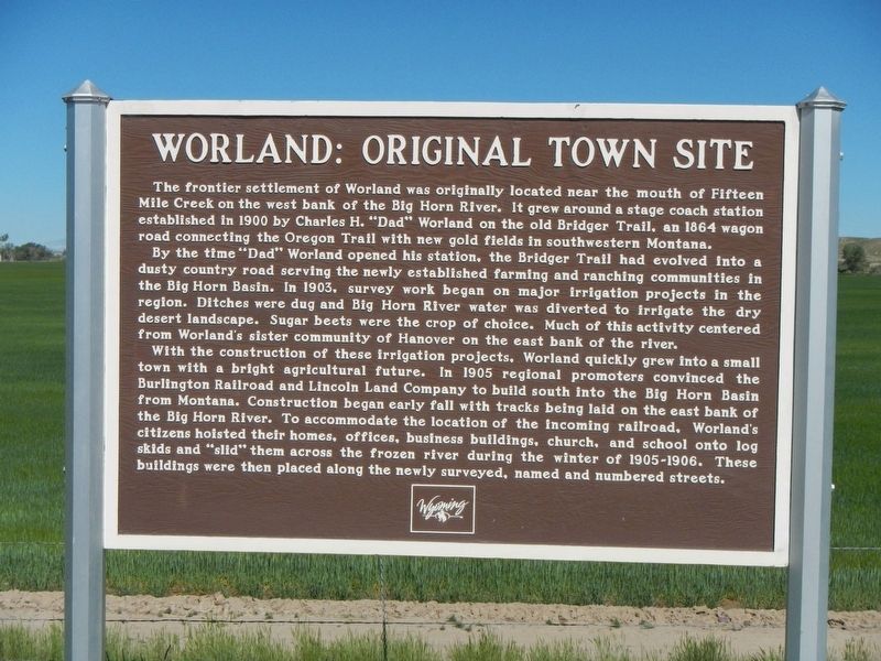 Worland: Original Town Site Marker image. Click for full size.