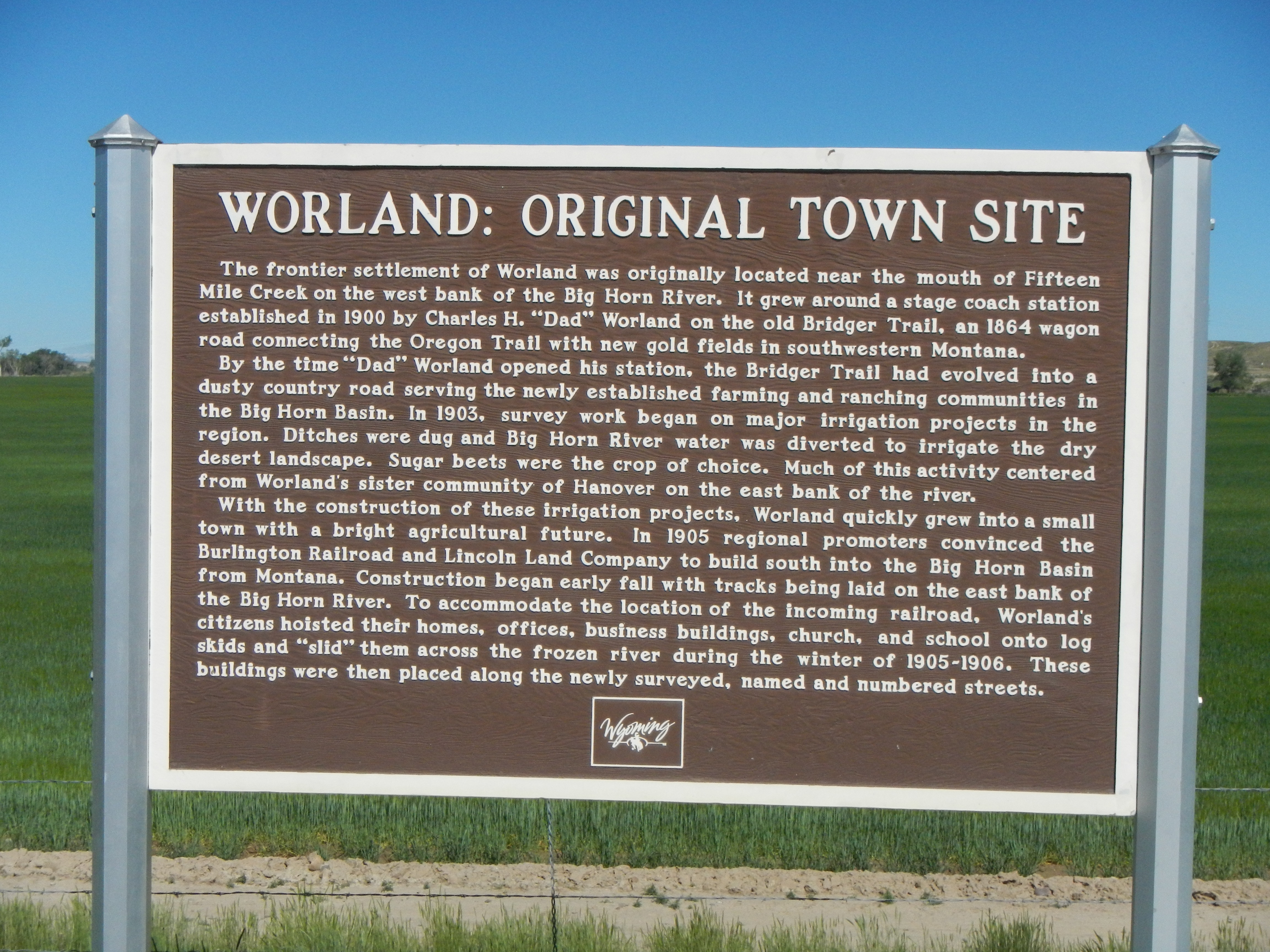 Worland: Original Town Site Marker