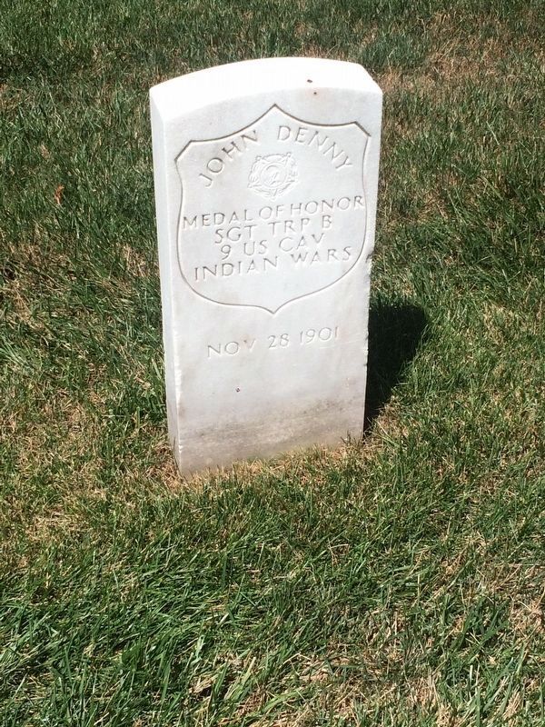Medal of Honor grave marker for Sgt. John Denny, Section K, Grave 7020 image. Click for full size.