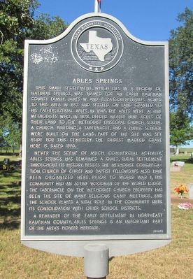 Ables Springs Marker. Click for full size. Ables Springs Marker image. Click for full size.