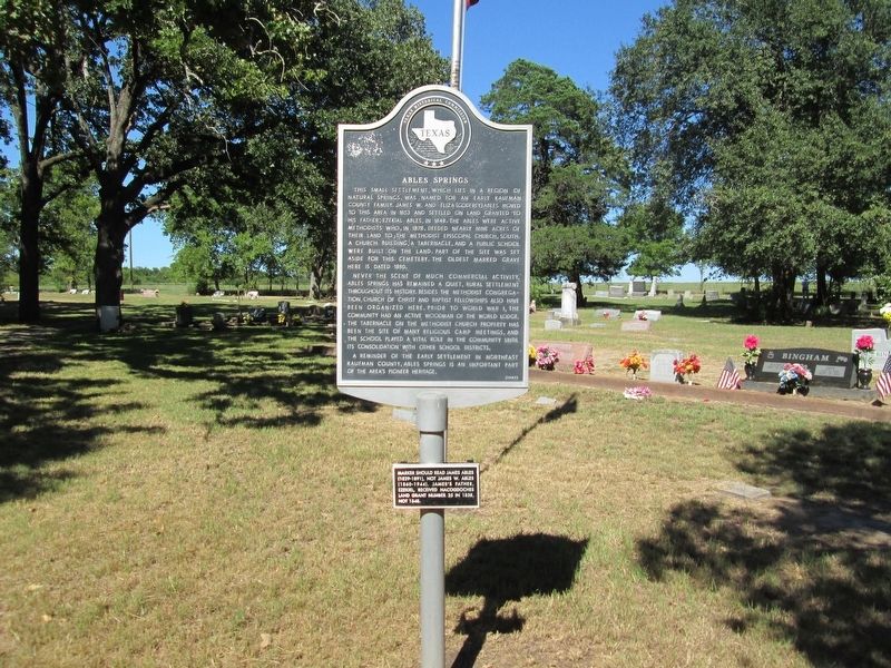 Ables Springs Marker. Click for full size. Ables Springs Marker image. Click for full size.