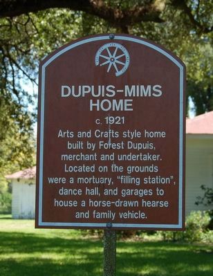 Dupuis-Mims Home Marker image. Click for full size.