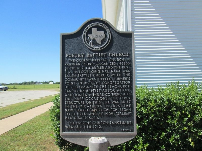 Poetry Baptist Church Marker image. Click for full size.
