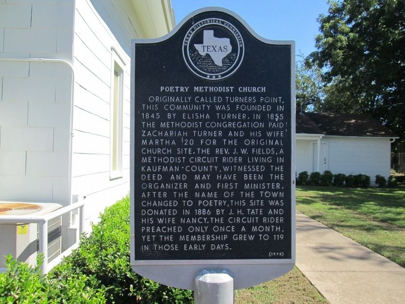 Poetry Methodist Church Marker image. Click for full size.