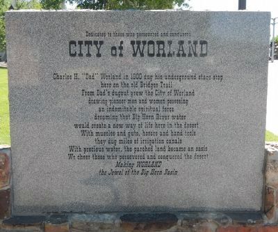 City of Worland Marker image. Click for full size.