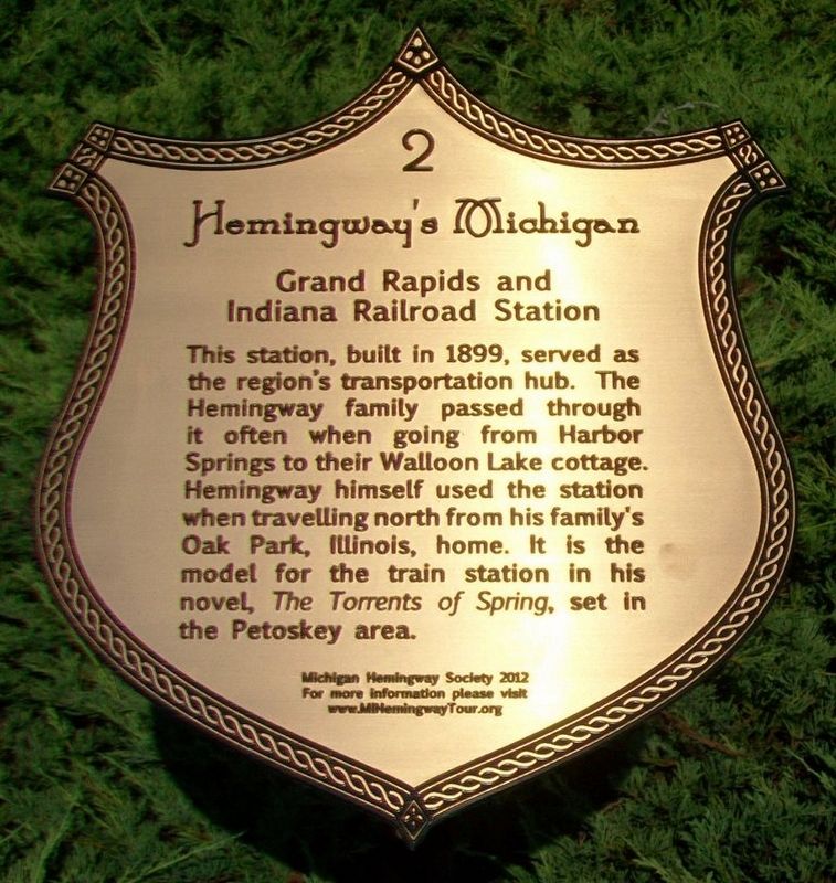 Grand Rapids and Indiana Railroad Station Marker image. Click for full size.