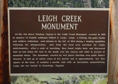 Leigh Creek Monument Marker image. Click for full size.
