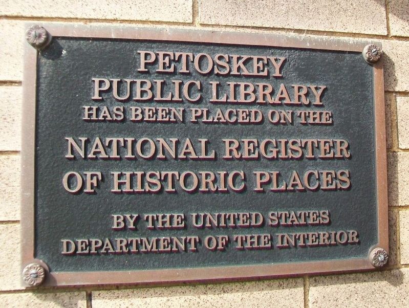 Petoskey Public Library NRHP Marker image. Click for full size.