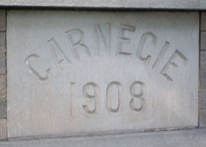 Carnegie Library Date Stone. Click for full size. Carnegie Library Date Stone image. Click for full size.