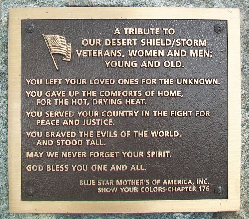 Desert Shield / Desert Storm Memorial Marker image. Click for full size.