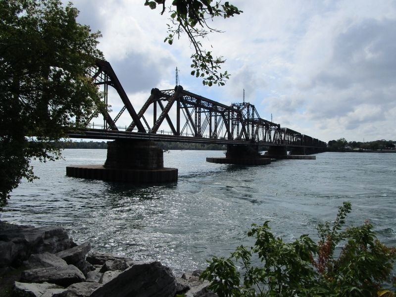 North Side of International Railroad Bridge. Click for full size. North Side of International Railroad Bridge image. Click for full size.