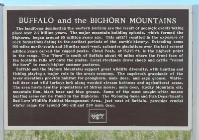 Buffalo and the Bighorn Mountains Marker image. Click for full size.