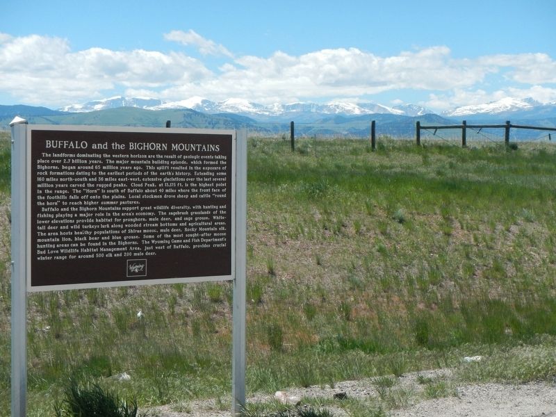 Buffalo and the Bighorn Mountains Marker image. Click for full size.