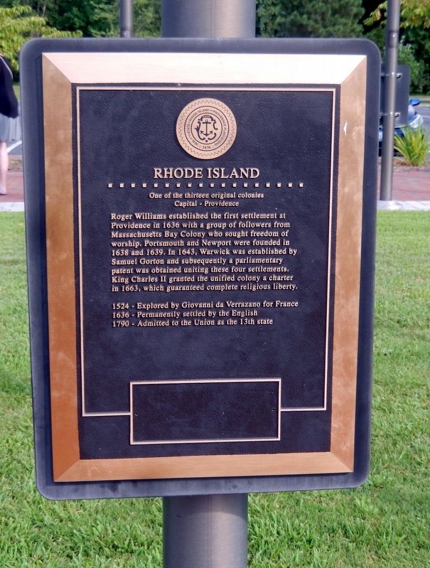 Rhode Island Marker. Click for full size. Rhode Island Marker image. Click for full size.