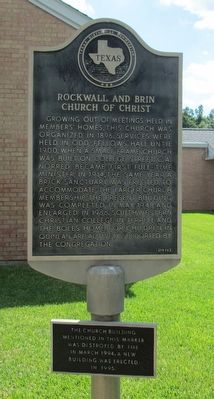 Rockwall and Brin Church of Christ Marker image. Click for full size.