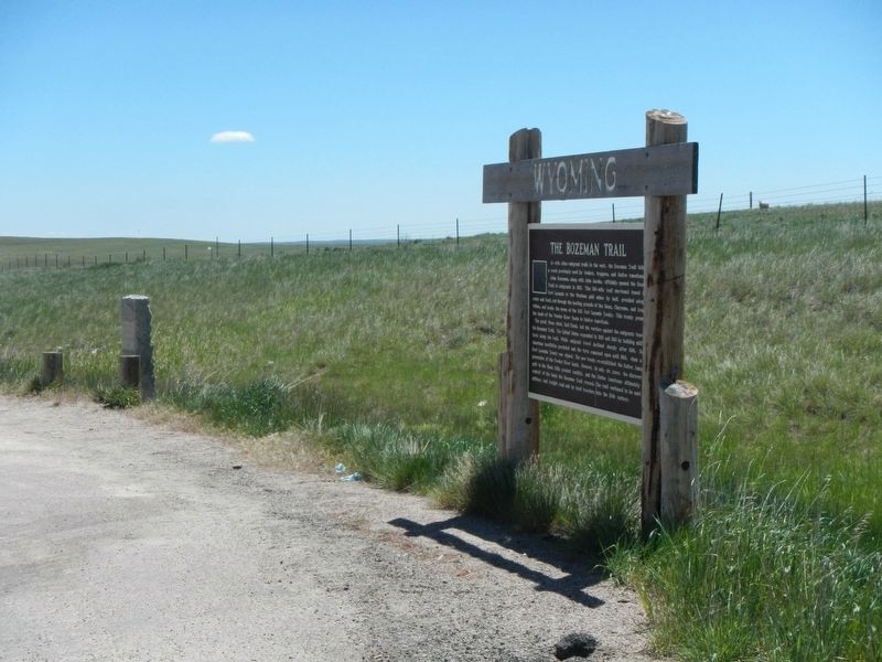 The Bozeman Trail Marker and a second Bozeman Trail marker. image. Click for full size.