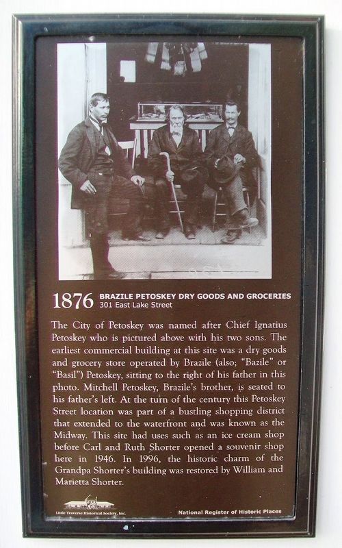 Brazile Petoskey Dry Goods and Groceries Marker image. Click for full size.
