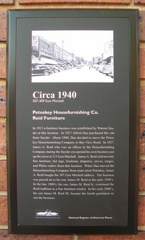 Petoskey Housefurnishing Co. / Reid Furniture Marker image. Click for full size.