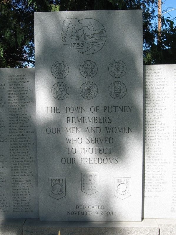 Putney Veterans Monument. Click for full size. Putney Veterans Monument image. Click for full size.