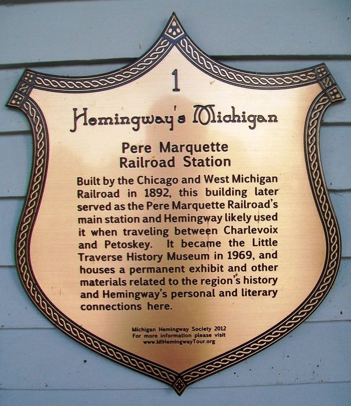Pere Marquette Railroad Station Marker. Click for full size. Pere Marquette Railroad Station Marker image. Click for full size.