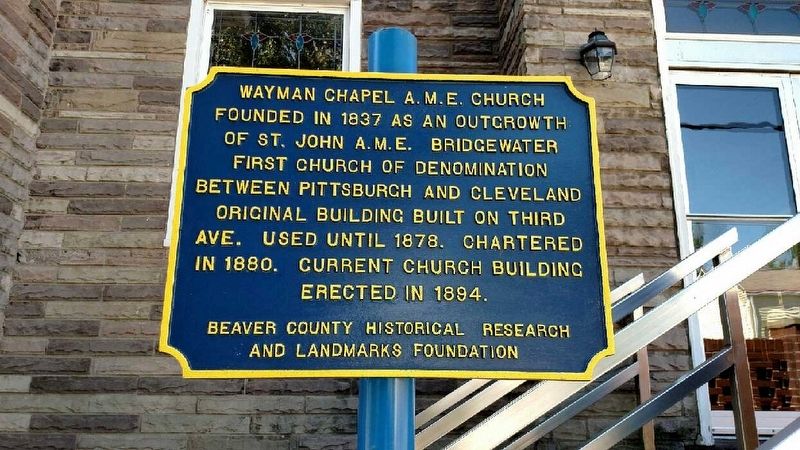 Wayman Chapel A.M.E. Church Marker image. Click for full size.