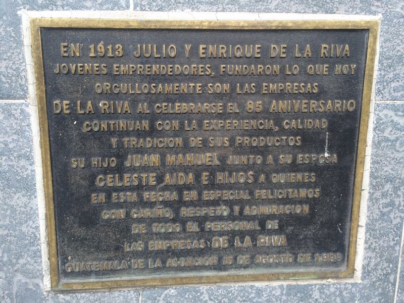 Julio and Enrique de la Riva Marker image. Click for full size.