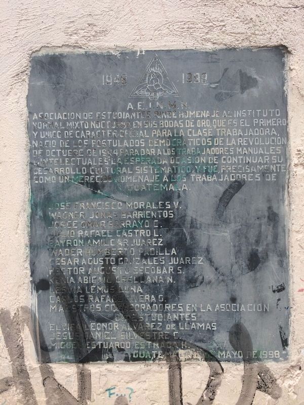 Additional marker on the founding of the Teachers Night School in 1948 and 50th anniversary image. Click for full size.