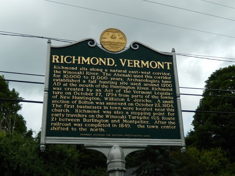 Richmond, Vermont Marker image. Click for full size.