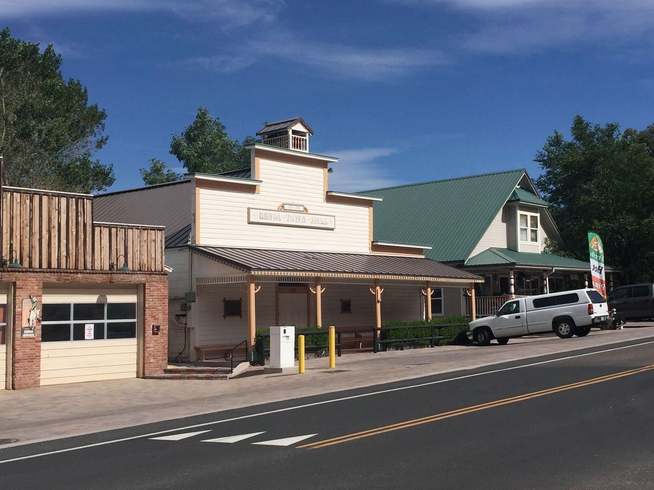 Genoa Town Hall with <i>Originally – The Raycraft Dance Hall</i> Marker. Click for full size. Genoa Town Hall with <i>Originally – The Raycraft Dance Hall</i> Marker image. Click for full size.