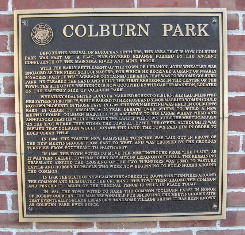 Colburn Park Marker image. Click for full size.