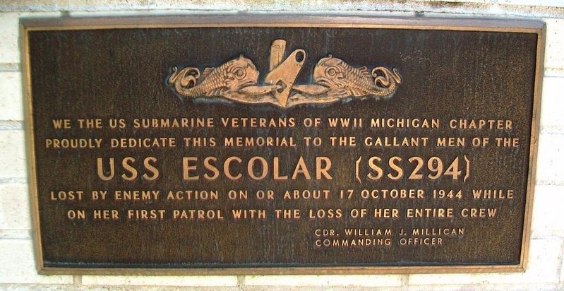 USS Escolar (SS 294) Memorial Marker image. Click for full size.