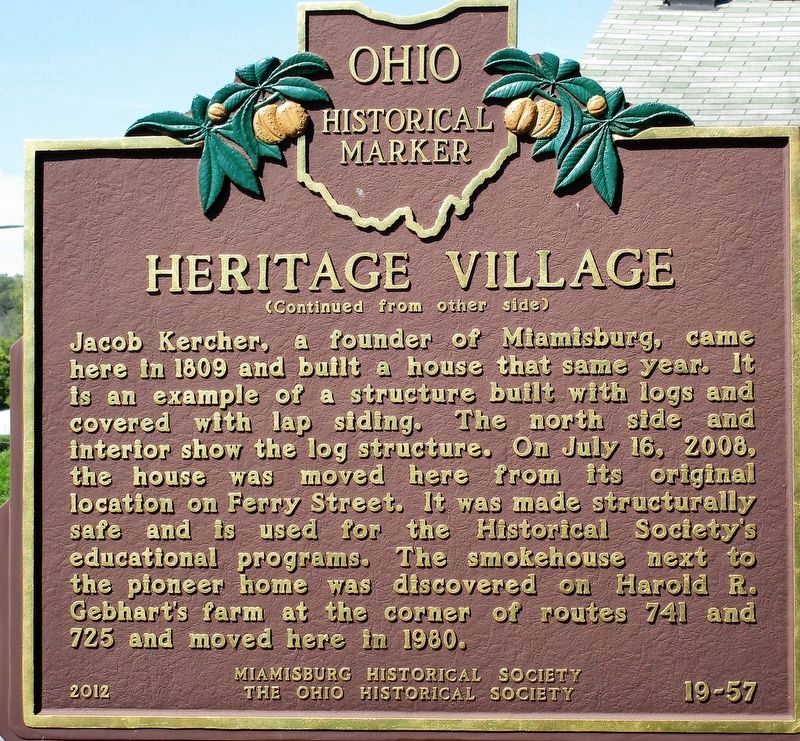 Heritage Village Marker Reverse image. Click for full size.