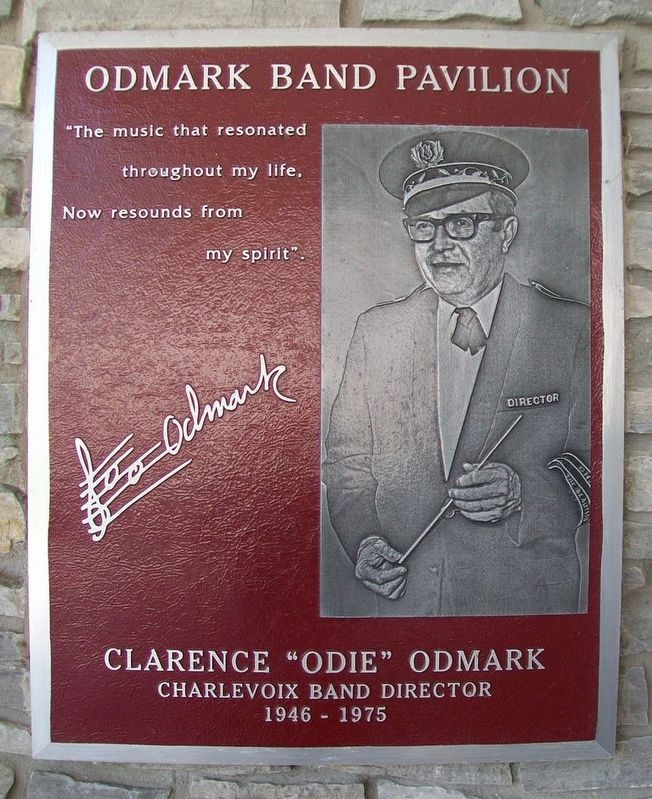 Odmark Band Pavilion Marker image. Click for full size.