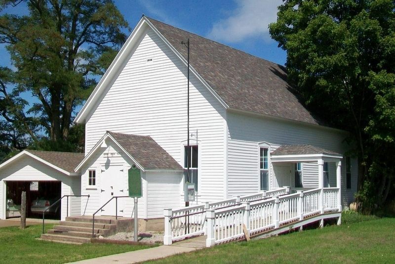 Norwood Township Hall and Marker image. Click for full size.