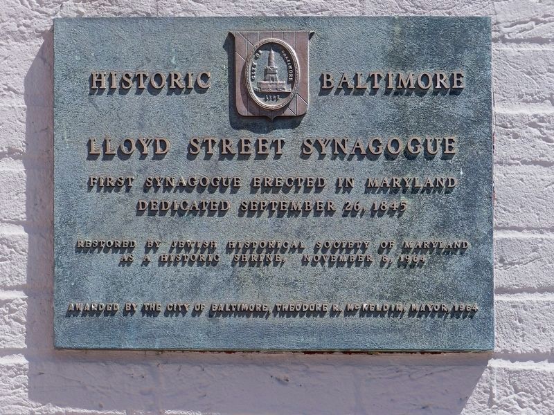 Lloyd Street Synagogue Marker. Click for full size. Lloyd Street Synagogue Marker image. Click for full size.